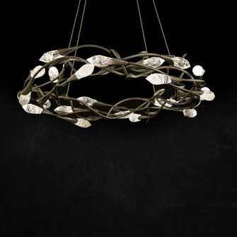 Secret Garden 35in LED 3500K 120V-277V Pendant in Black with Optic Haze Quartz (168|S2434-51OH)