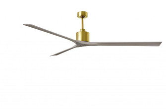 Nan XL 6-speed ceiling fan in Brushed Brass finish with 90” solid gray ash tone wood blades (230|NKXL-BRBR-GA-90)