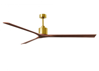 Nan XL 6-speed ceiling fan in Brushed Brass finish with 90” solid walnut tone wood blades (230|NKXL-BRBR-WA-90)