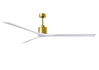 Nan XL 6-speed ceiling fan in Brushed Brass finish with 90” solid matte white wood blades (230|NKXL-BRBR-MWH-90)