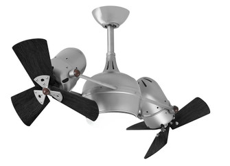 Dagny 360° double-headed rotational ceiling fan with light kit in Brushed Nickel finish with soli (230|DGLK-BN-WDBK)