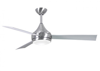 Donaire - Three Blade Paddle Fan - Integrated LED - Brushed Stainless Finish - Gloss White Blades (230|DA-BS-WH)