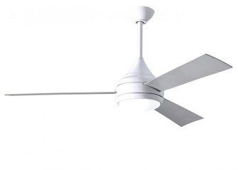Donaire-Three Blade Paddle Fan-Integrated LED-Gloss White Finish-Brushed Stainless Tone Blades (230|DA-WH-BS)