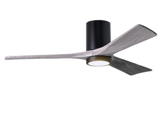 Irene-3HLK three-blade flush mount paddle fan in Matte Black finish with 52” solid barn wood ton (230|IR3HLK-BK-BW-52)
