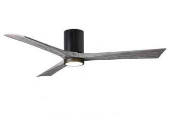 Irene-3HLK three-blade flush mount paddle fan in Matte Black finish with 60” solid barn wood ton (230|IR3HLK-BK-BW-60)