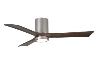 Irene-3HLK three-blade flush mount paddle fan in Brushed Nickel finish with 52” solid walnut ton (230|IR3HLK-BN-WA-52)