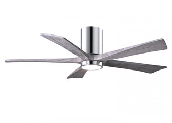 IR5HLK five-blade flush mount paddle fan in Polished Chrome finish with 52” solid barn wood tone (230|IR5HLK-CR-BW-52)