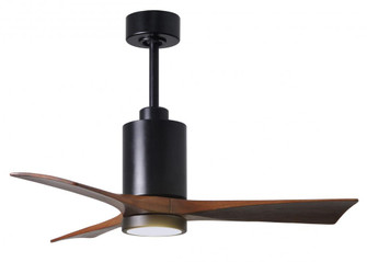 Patricia-3-42'' Three Blade Ceiling Fan-5CCT Integrated LED-Matte Black Finish-Walnut Tone Blades (230|PA3-BK-WA-42)
