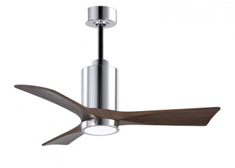 Patricia-3 three-blade ceiling fan in Polished Chrome finish with 42” solid walnut tone blades a (230|PA3-CR-WA-42)