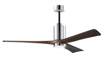 Patricia-3 three-blade ceiling fan in Polished Chrome finish with 60” solid walnut tone blades a (230|PA3-CR-WA-60)