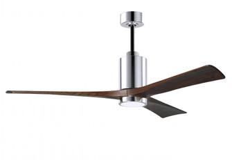 Patricia-3-60'' Three Blade Ceiling Fan-5CCT Integrated LED-Polished Chrome Finish-Walnut Tone Bl (230|PA3-CR-WA-60)