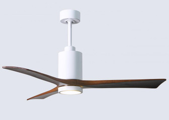 Patricia-3-52'' Three Blade Ceiling Fan-5CCT Integrated LED-Gloss White Finish-Walnut Tone Blades (230|PA3-WH-WA-52)
