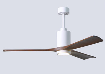 Patricia-3-60'' Three Blade Ceiling Fan-5CCT Integrated LED-Gloss White Finish-Walnut Tone Blades (230|PA3-WH-WA-60)