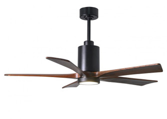 Patricia-5-52'' Five Blade Ceiling Fan-5CCT Integrated LED-Matte Black Finish-Walnut Tone Blades (230|PA5-BK-WA-52)