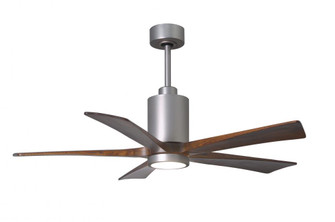 Patricia-5-52'' Five Blade Ceiling Fan-5CCT Integrated LED-Brushed Nickel Finish-Walnut Tone Blad (230|PA5-BN-WA-52)