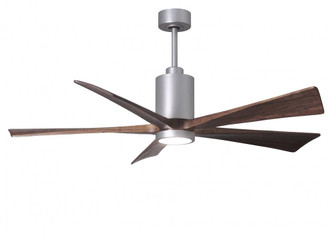 Patricia-5-60'' Five Blade Ceiling Fan-5CCT Integrated LED-Brushed Nickel Finish-Walnut Tone Blad (230|PA5-BN-WA-60)