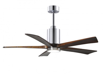 Patricia-5-52'' Five Blade Ceiling Fan-5CCT Integrated LED-Polished Chrome Finish-Walnut Tone Bla (230|PA5-CR-WA-52)