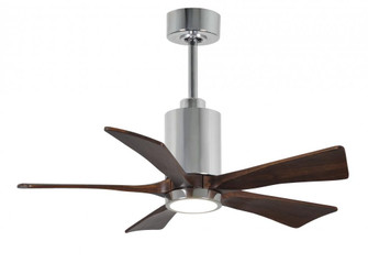 Patricia-5-42'' Five Blade Ceiling Fan-5CCT Integrated LED-Polished Chrome Finish-Walnut Tone Bla (230|PA5-CR-WA-42)
