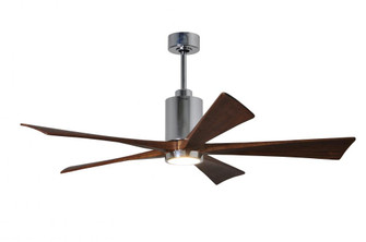Patricia-5-60'' Five Blade Ceiling Fan-5CCT Integrated LED-Polished Chrome Finish-Walnut Tone Bla (230|PA5-CR-WA-60)