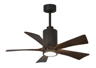 Patricia-5-42'' Five Blade Ceiling Fan-5CCT Integrated LED-Textured Bronze Finish-Walnut Tone Bla (230|PA5-TB-WA-42)