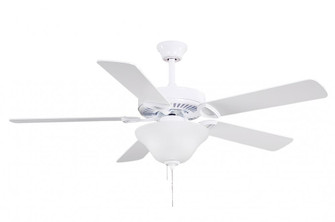 America - 52'' Builder Fan-LED Light Kit-USA-Gloss White Finish-Reversible White/Wood Tone Blades (230|AM-USA-WH-52-LK)