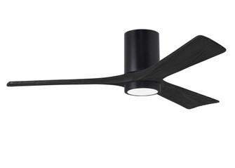Irene-3HLK - 52'' Three Blade Flush Mount Paddle Fan - 5CCT Integrated LED - Matte Black Finish (230|IR3HLK-BK-BK-52)