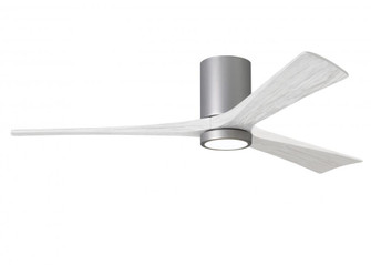 Irene-3HLK-60'' Three Blade Flush Mount Paddle Fan-5CCT Integrated LED-Brushed Nickel Finish (230|IR3HLK-BN-MWH-60)