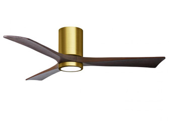 Irene-3HLK-52'' Three Blade Flush Mount Paddle Fan-5CCT Integrated LED-Brushed Brass Finish (230|IR3HLK-BRBR-WA-52)