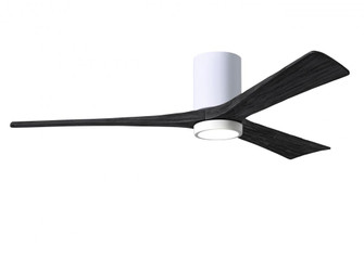 Irene-3HLK-60'' Three Blade Flush Mount Paddle Fan-5CCT Integrated LED-Gloss White Finish (230|IR3HLK-WH-BK-60)