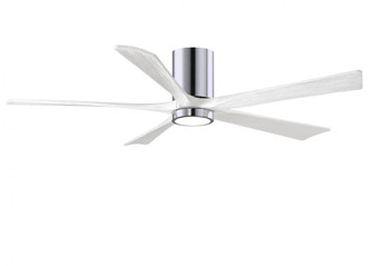 IR5HLK five-blade flush mount paddle fan in Polished Chrome finish with 60” solid matte white wo (230|IR5HLK-CR-MWH-60)