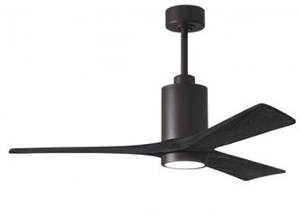Patricia-3 three-blade ceiling fan in Textured Bronze finish with 52” solid matte black wood bla (230|PA3-TB-BK-52)