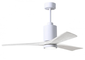 Patricia-3 three-blade ceiling fan in Gloss White finish with 52” solid matte white wood blades (230|PA3-WH-MWH-52)