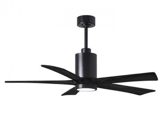 Patricia-5 five-blade ceiling fan in Matte Black finish with 52” solid matte black wood blades a (230|PA5-BK-BK-52)