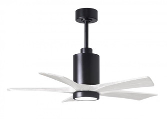 Patricia-5-42'' Five Blade Ceiling Fan-5CCT Integrated LED-Matte Black Finish-Matte White Blades (230|PA5-BK-MWH-42)