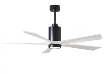 Patricia-5-60'' Five Blade Ceiling Fan-5CCT Integrated LED-Matte Black Finish-Matte White Blades (230|PA5-BK-MWH-60)