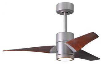 Super Janet three-blade ceiling fan in Brushed Nickel finish with 42” solid walnut tone blades a (230|SJ-BN-WN-42)