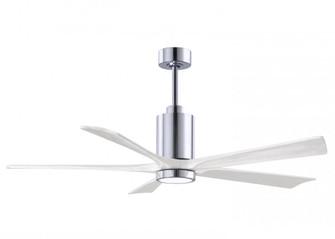 Patricia-5 five-blade ceiling fan in Polished Chrome finish with 60” solid matte white wood blad (230|PA5-CR-MWH-60)