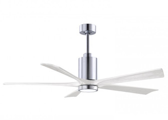 Patricia-5-60'' Five Blade Ceiling Fan-5CCT Integrated LED-Polished Chrome Finish-Matte White Bla (230|PA5-CR-MWH-60)