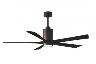 Patricia-5 five-blade ceiling fan in Textured Bronze finish with 60” solid matte black wood blad (230|PA5-TB-BK-60)