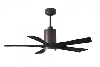 Patricia-5 five-blade ceiling fan in Textured Bronze finish with 52” solid matte black wood blad (230|PA5-TB-BK-52)