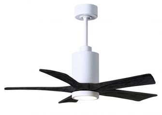 Patricia-5-42'' Five Blade Ceiling Fan-5CCT Integrated LED-Gloss White Finish-Matte Black Blades (230|PA5-WH-BK-42)
