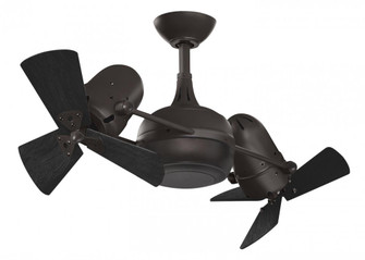 Dagny 360° double-headed rotational ceiling fan in Textured Bronze finish with solid matte black (230|DG-TB-WDBK)