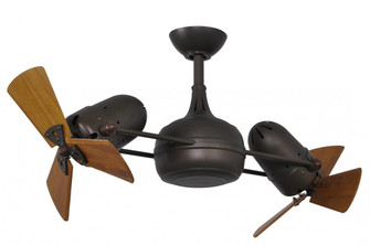 Dagny 360° double-headed rotational ceiling fan in Textured Bronze finish with solid mahogany ton (230|DG-TB-WD)
