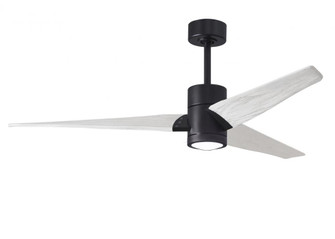 Super Janet three-blade ceiling fan in Matte Black finish with 60” solid matte white wood blades (230|SJ-BK-MWH-60)