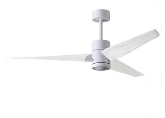 Super Janet three-blade ceiling fan in Gloss White finish with 60” solid matte white wood blades (230|SJ-WH-MWH-60)