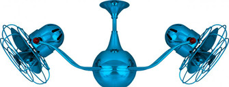 Vent-Bettina 360° dual headed rotational ceiling fan in Agua Marinha (Light Blue) finish with met (230|VB-LTBLUE-MTL)