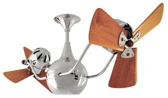 Vent Bettina - Rotational Ceiling Fan - Polished Chrome Finish - Mahogany Tone Blades (230|VB-CR-WD-DAMP)