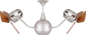 Vent-Bettina 360° dual headed rotational ceiling fan in brushed nickel finish with solid sustaina (230|VB-BN-WD-DAMP)