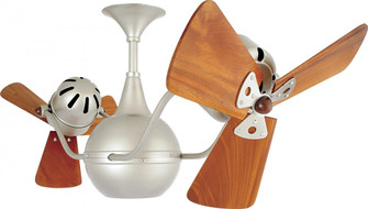 Vent Bettina - Rotational Ceiling Fan - Brushed Nickel Finish - Mahogany Tone Blades (230|VB-BN-WD-DAMP)