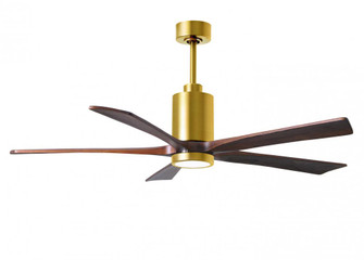 Patricia-5-60'' Five Blade Ceiling Fan-5CCT Integrated LED-Brushed Brass Finish-Walnut Tone Blade (230|PA5-BRBR-WA-60)